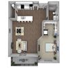 Floor Plan A2: 1 Bedroom, 1 Bathroom - 780 SF